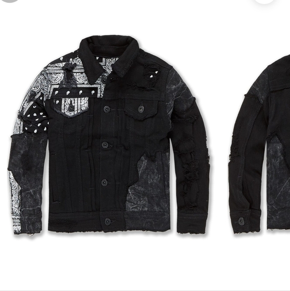 Jordan Craig Black Paisley Jean Jacket - Picture 3 of 3